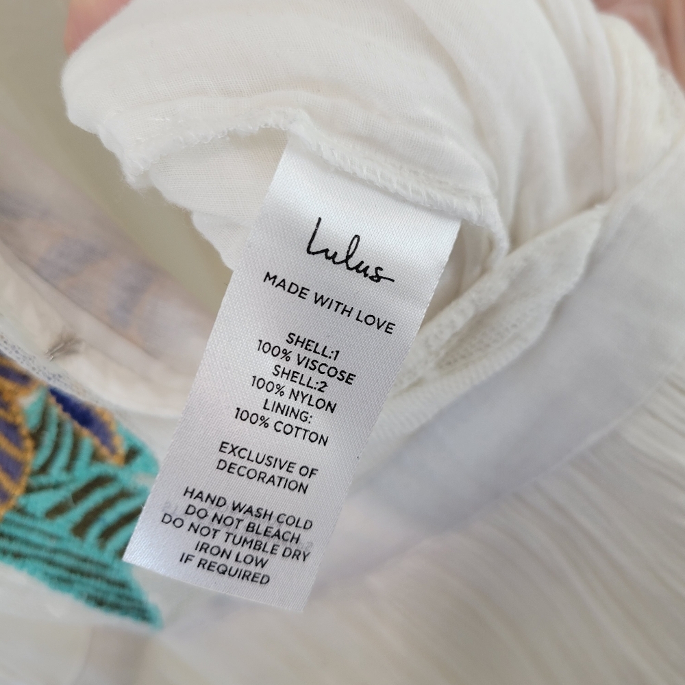 Lulus White Embroidered Boho Dress Open Back Tank Style Women’s XL? - Picture 2 of 5